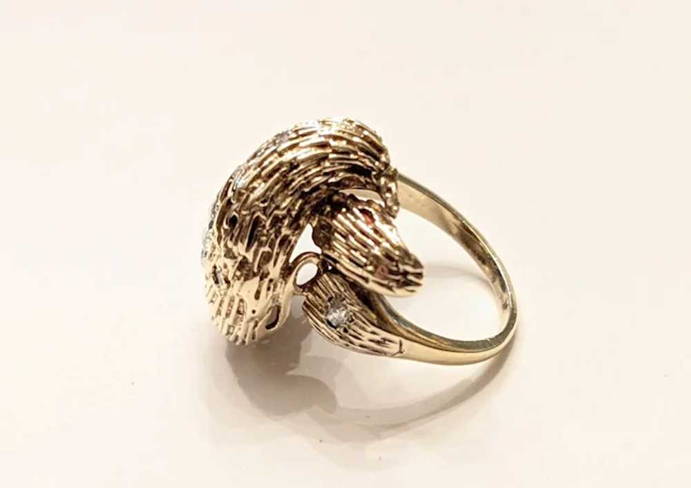 Vintage 14k Yellow Gold And Diamond Ring - image 3