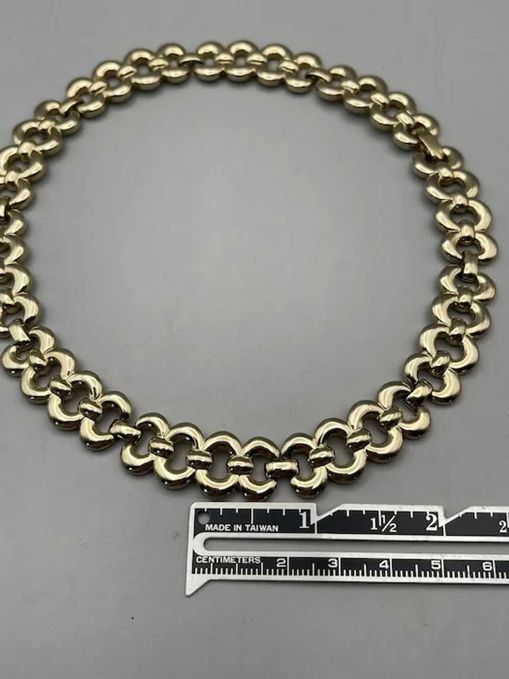 Vintage MONET Goldtone Choker Necklace - image 10