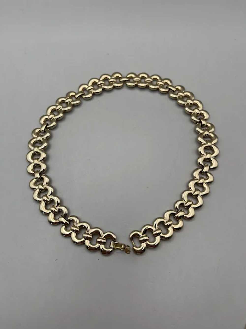 Vintage MONET Goldtone Choker Necklace - image 2