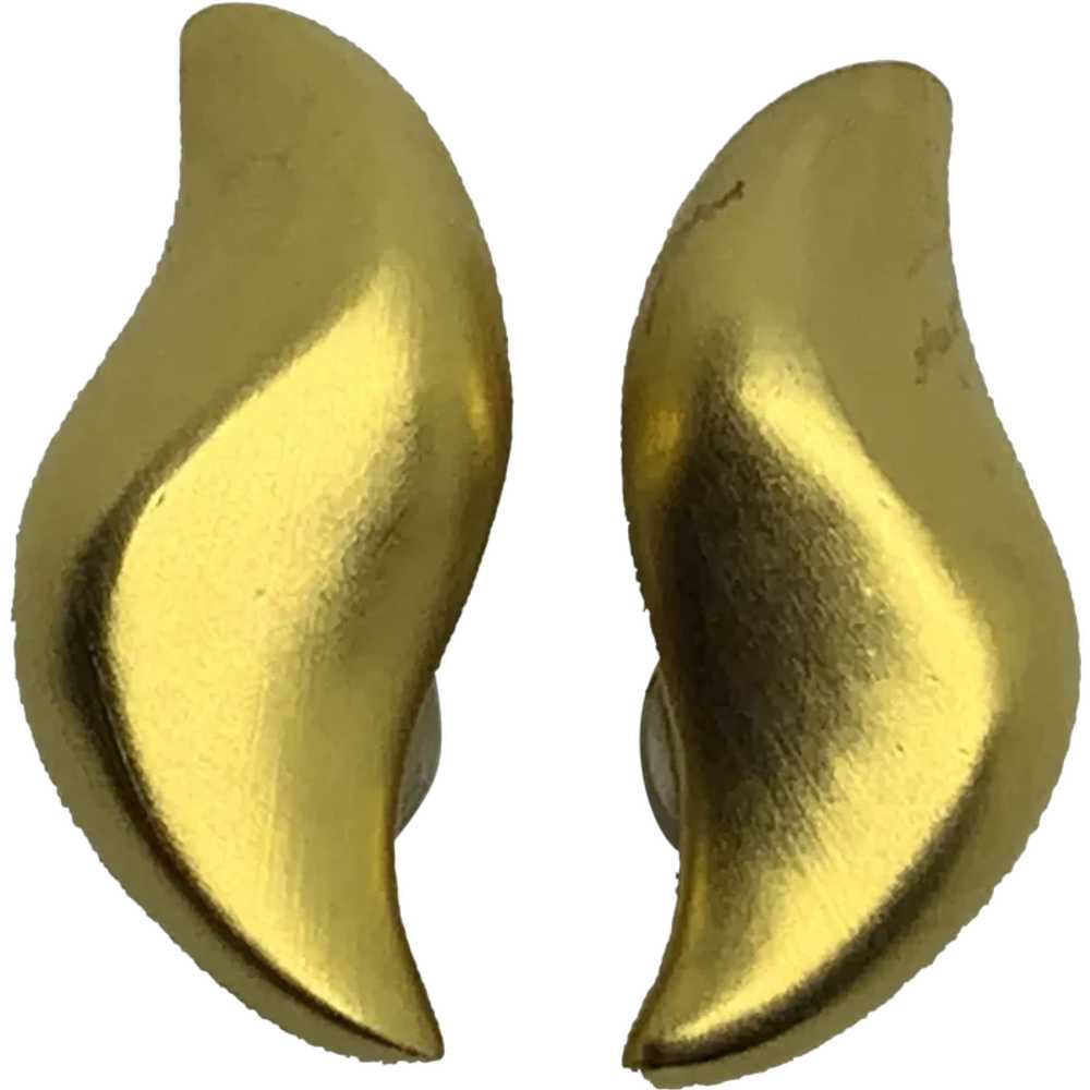 Givenchy Big Gold-tone Earrings Clip Paris New Yo… - image 1