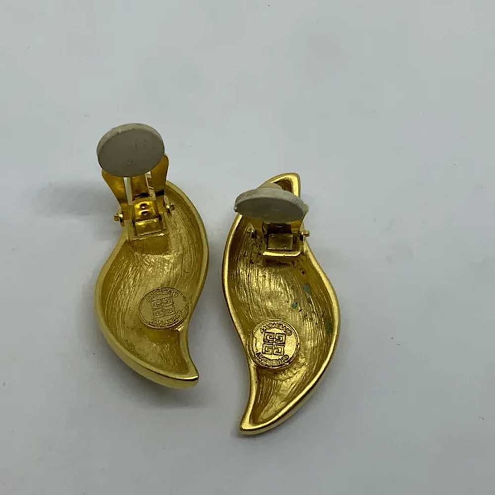 Givenchy Big Gold-tone Earrings Clip Paris New Yo… - image 7