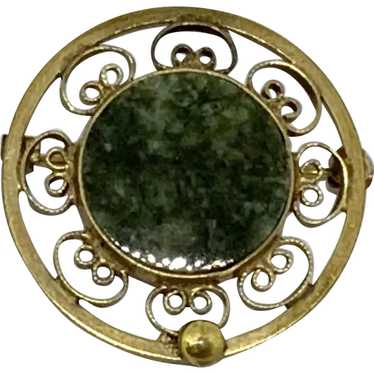 Catamore 12k gold-filled Pin Natural Green Natural