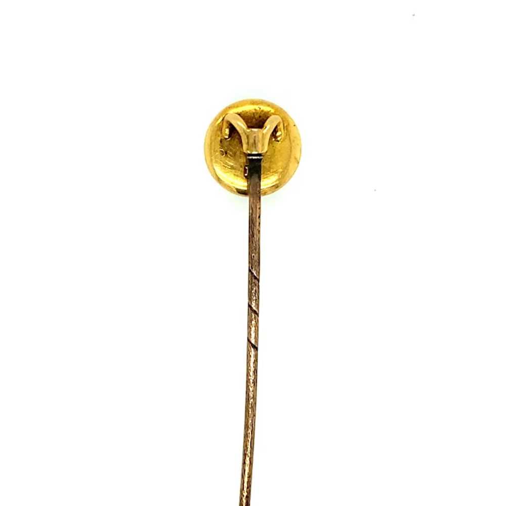 Antique 18kt Gold Victorian 3D Dog Stick Pin - image 2