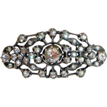 Antique  Silver and Paste  Brooch - image 1