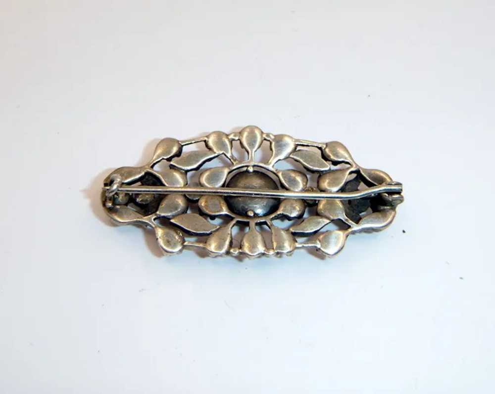 Antique  Silver and Paste  Brooch - image 3