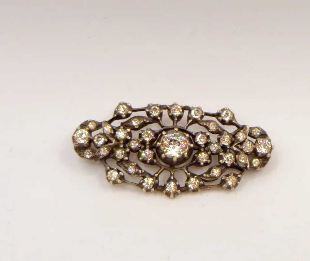 Antique  Silver and Paste  Brooch - image 5