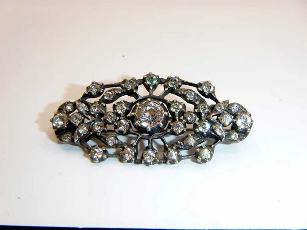 Antique  Silver and Paste  Brooch - image 7