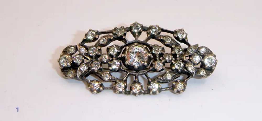 Antique  Silver and Paste  Brooch - image 8