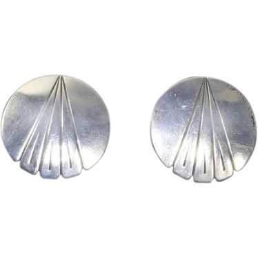 Vintage Sterling Navajo Pierced Earrings – signed 