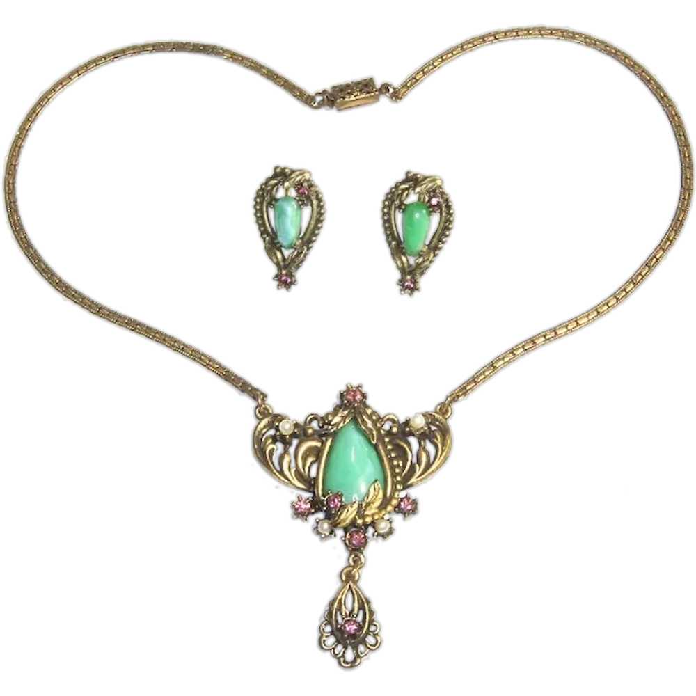 Selro Victorian Revival Necklace and Earrings – f… - image 1
