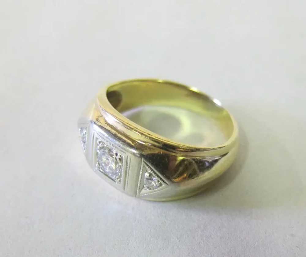 Vintage Men's 14K Gold & Diamond Ring, circa 1950… - image 5