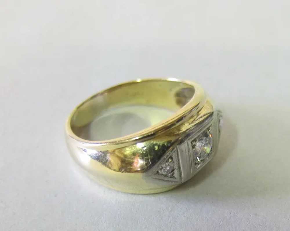 Vintage Men's 14K Gold & Diamond Ring, circa 1950… - image 6