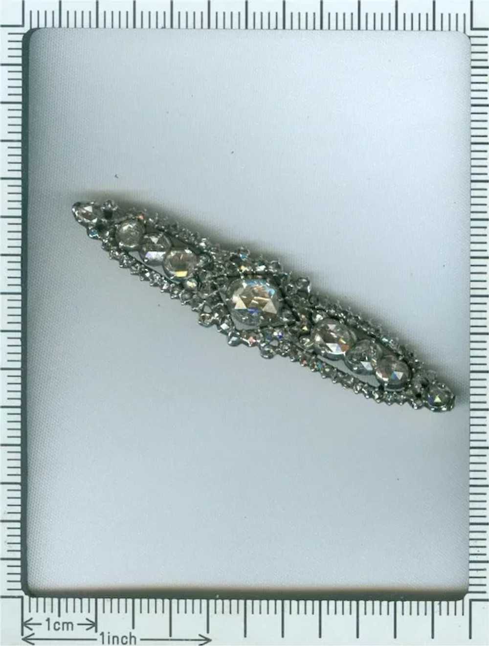 Victorian Antique Rose Cut Diamond Bar Brooch, 18… - image 6