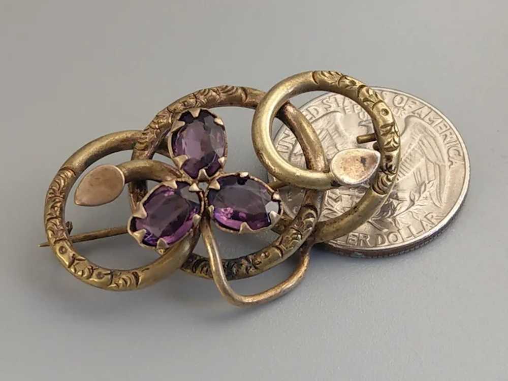 Arts and crafts Brooch Forget Me Not with triple … - image 2