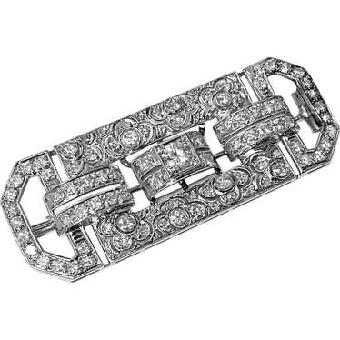 Large Art Deco Diamond and Platinum Brooch C.1925 - image 1