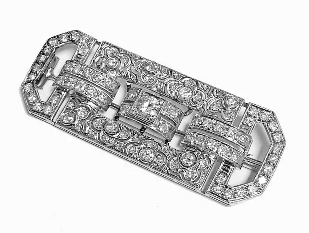 Large Art Deco Diamond and Platinum Brooch C.1925 - image 3