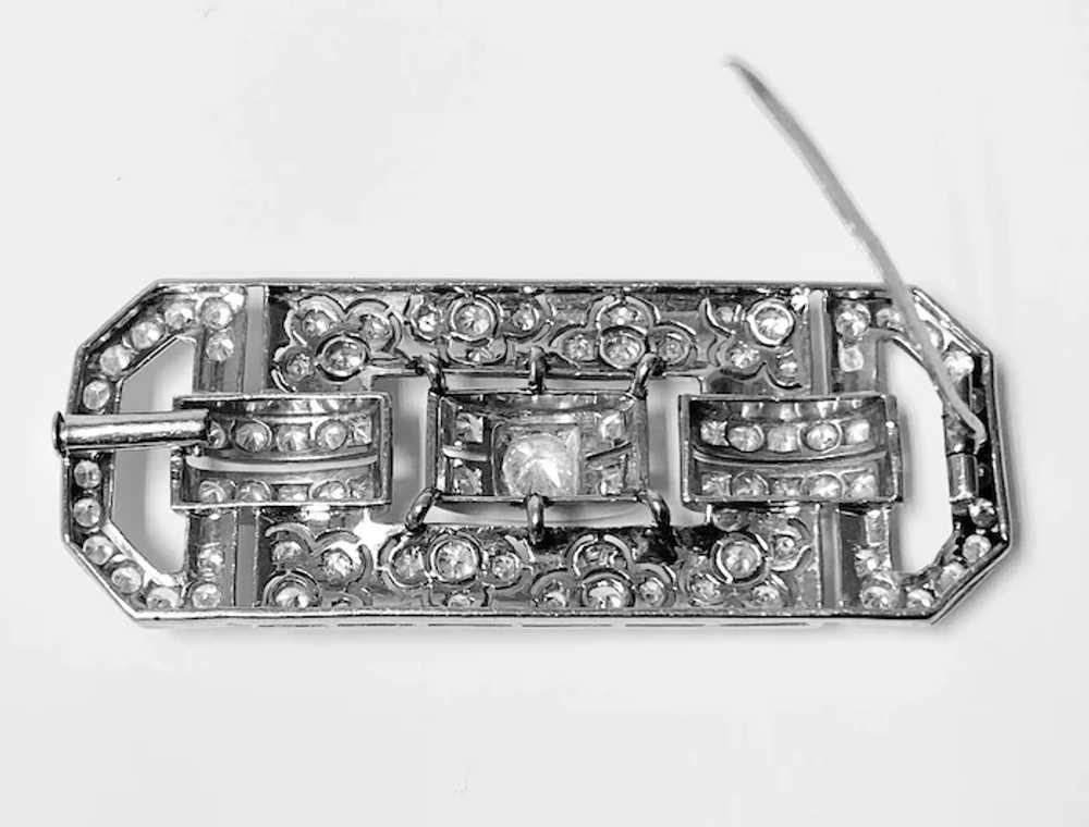 Large Art Deco Diamond and Platinum Brooch C.1925 - image 5