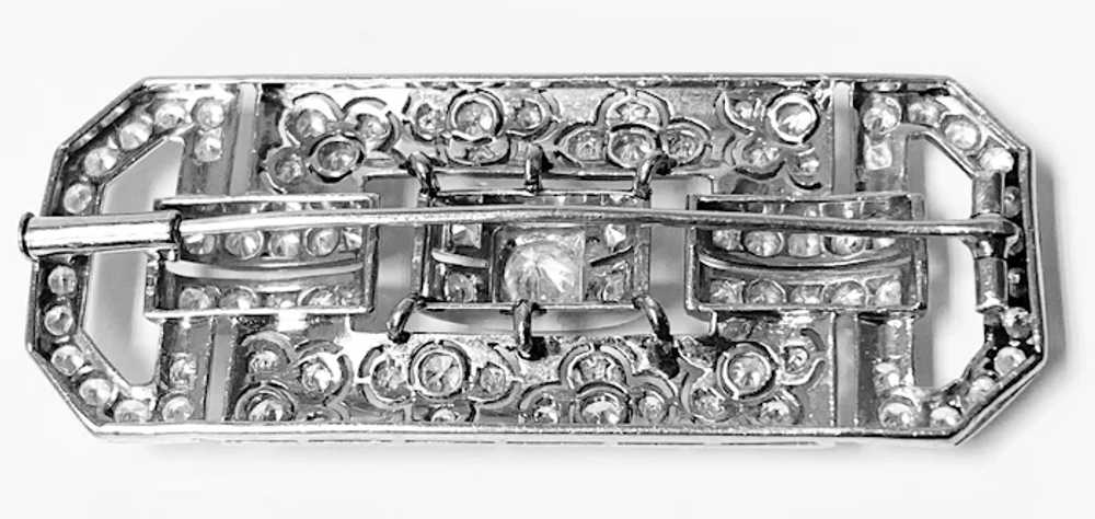 Large Art Deco Diamond and Platinum Brooch C.1925 - image 6