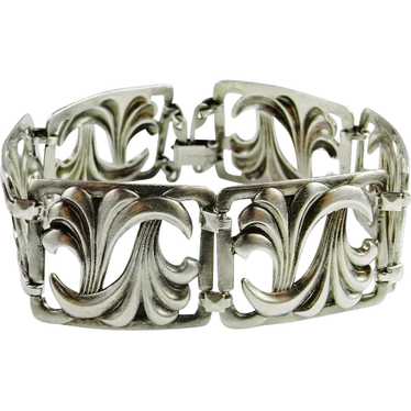 Art Deco Sterling Silver Bangle Bracelet Tennis Li