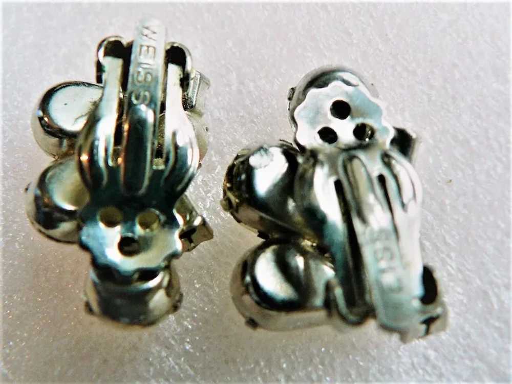 Beautiful Signed Weiss Clear Climber Clip Earrings - image 2