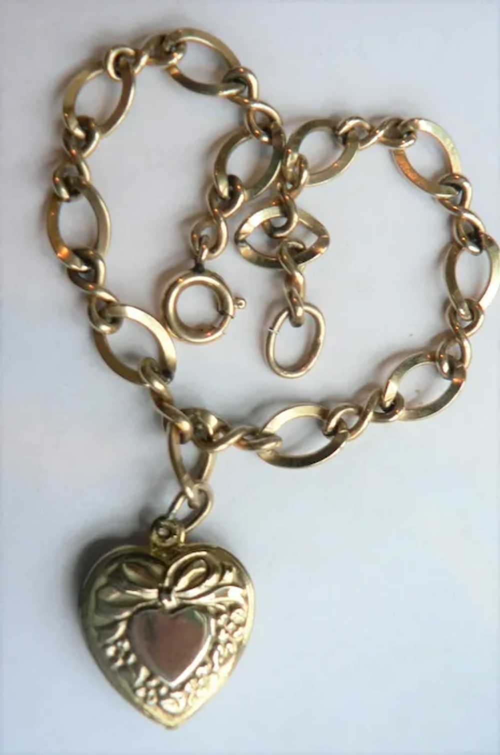 Vintage Stamped 120/ 12K Gold Fill Charm Bracelet… - image 8