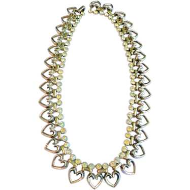 1940's Vintage Trifari Sweetheart Crystal Necklace - image 1