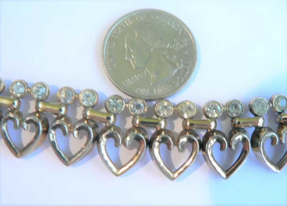 1940's Vintage Trifari Sweetheart Crystal Necklace - image 3