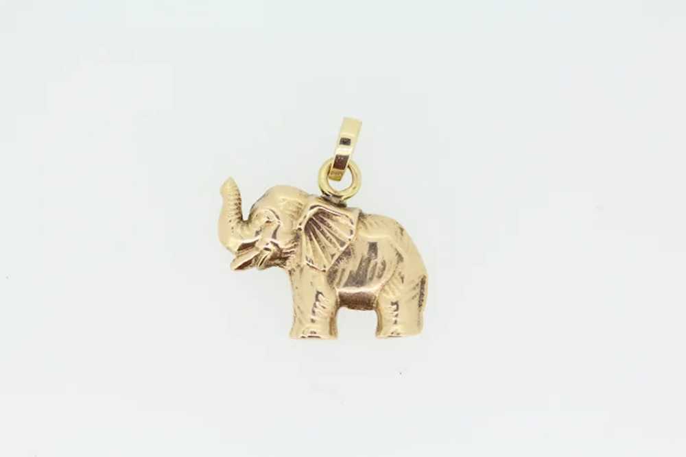 14k Yellow Gold Elephant Pendant - image 2