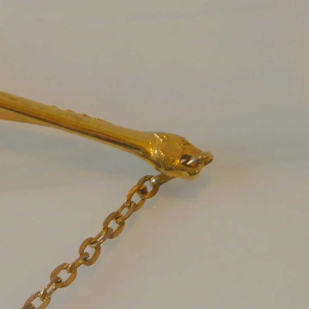 Jaguar Heads on Hickok Gold Tone Tie Bar and Chain - image 2