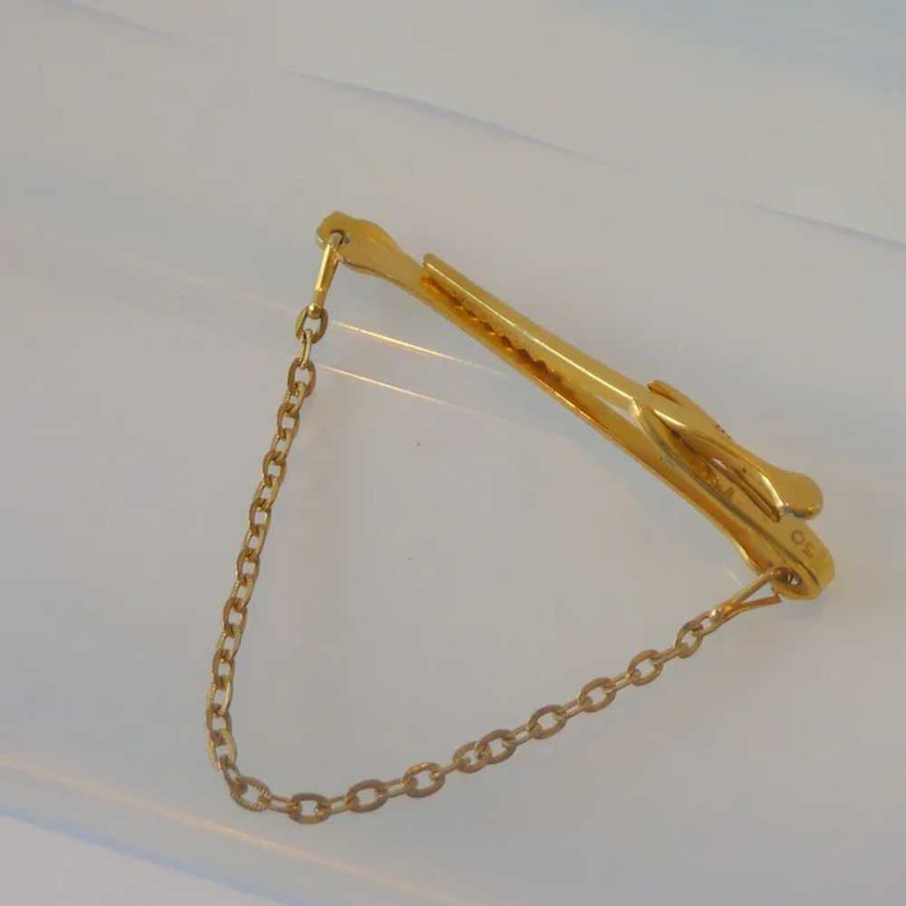 Jaguar Heads on Hickok Gold Tone Tie Bar and Chain - image 4