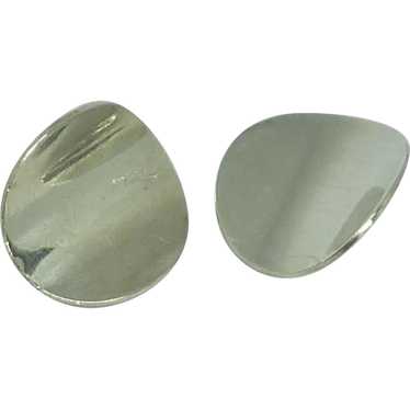 Mexican Plain Sterling Silver Round Clip On Earrin