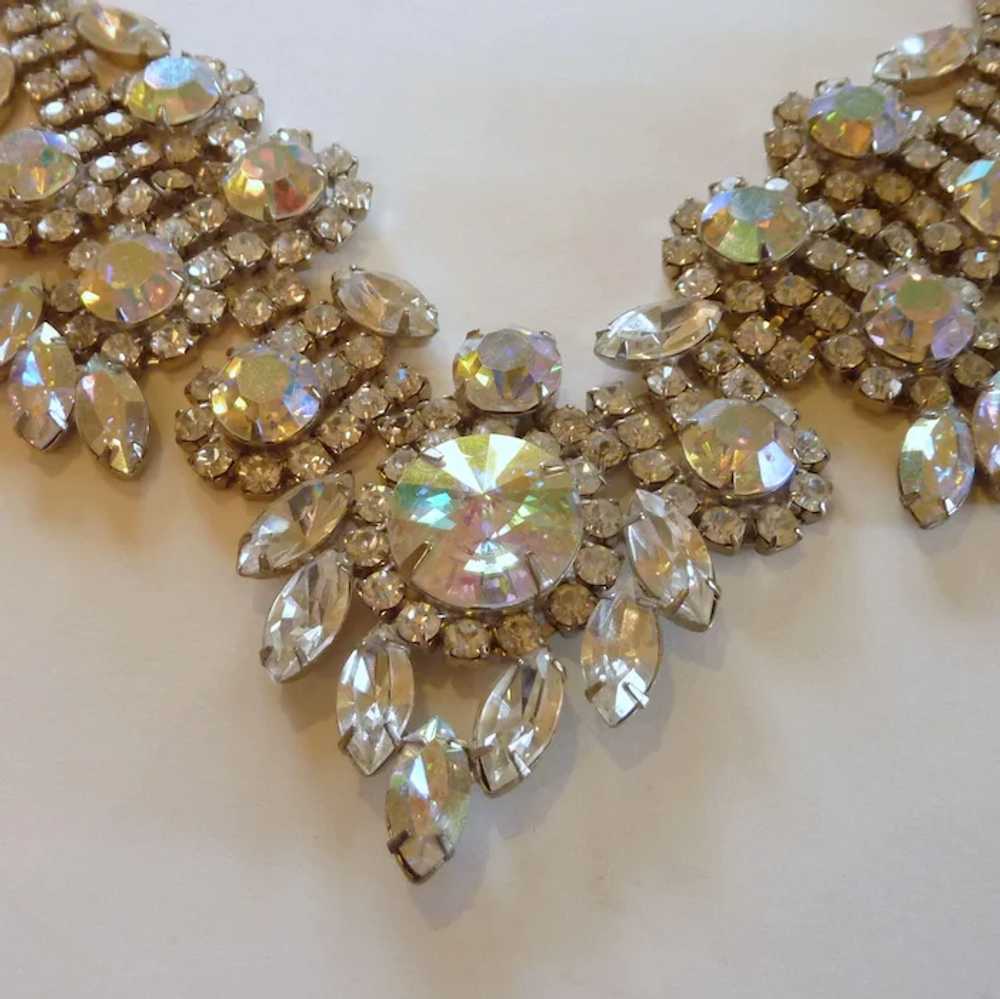 Vintage Big Luxury Clear Diamond Rhinestone Neckl… - image 4