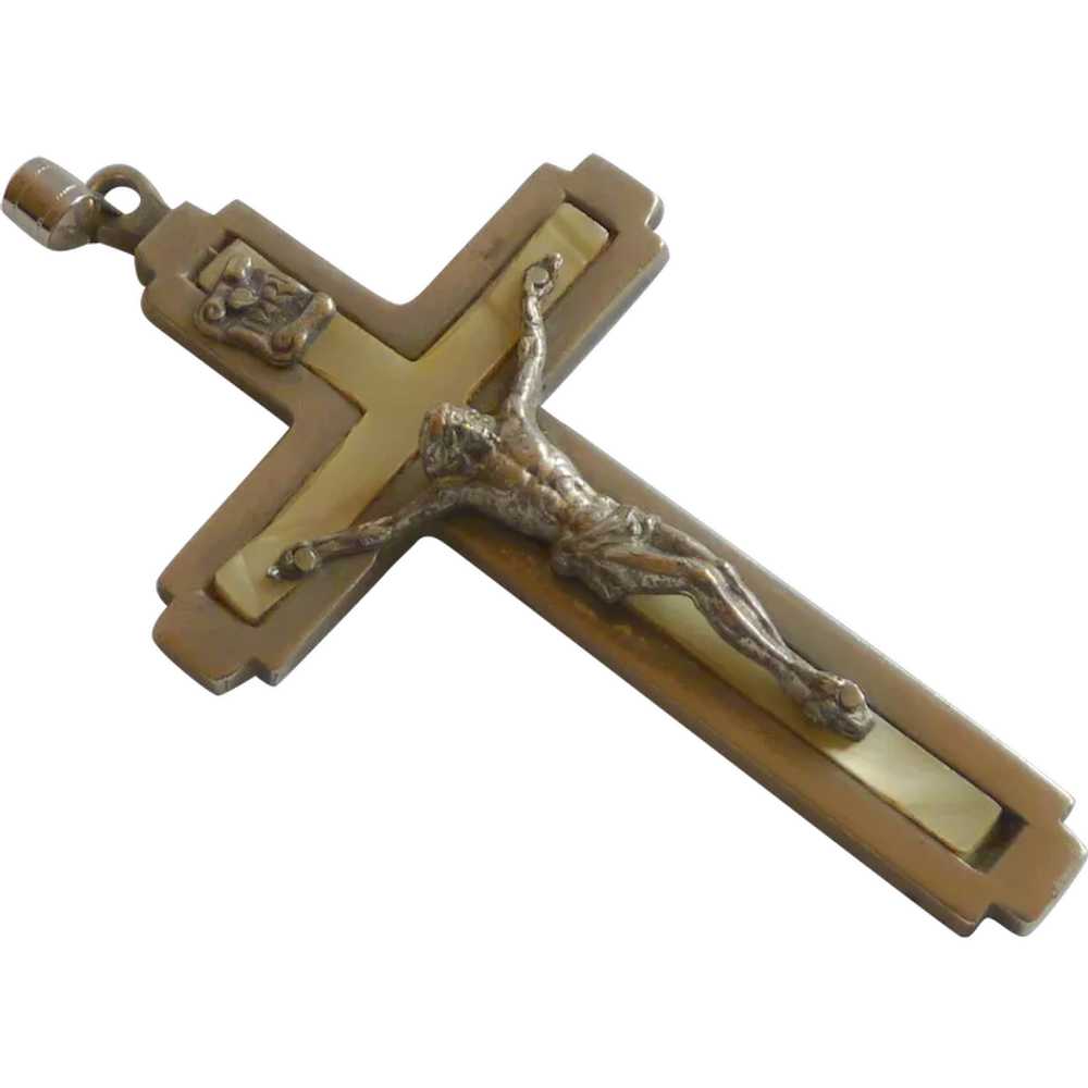 Vintage Heavy Metal Crucifix Pendant - image 1