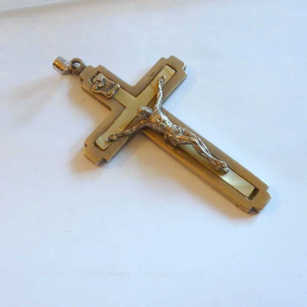 Vintage Heavy Metal Crucifix Pendant - image 2