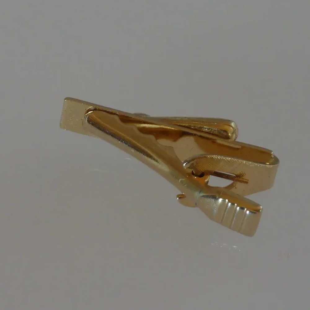 Gold Baseball and Bat Alligator Tie Clip Bar - image 2