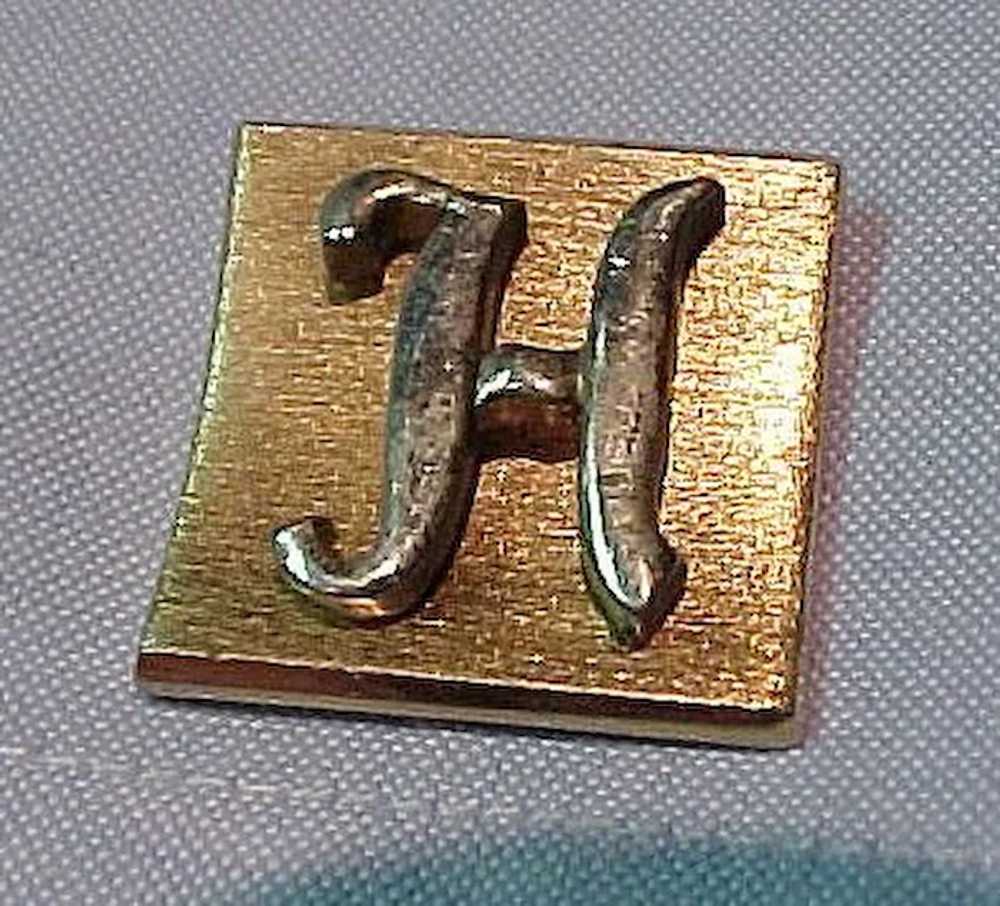 J Initial Monogram Letter Font Bold Chunky Gold Tone Vintage SWANK Cuff  Links