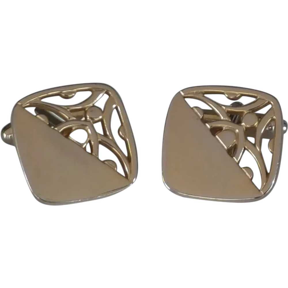 Simple Gold Tone with Class Cufflinks Cuff Links - image 1