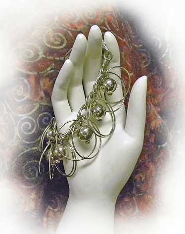 Gypsy Dangle Bracelet Silvertone Shabby Chic - image 1