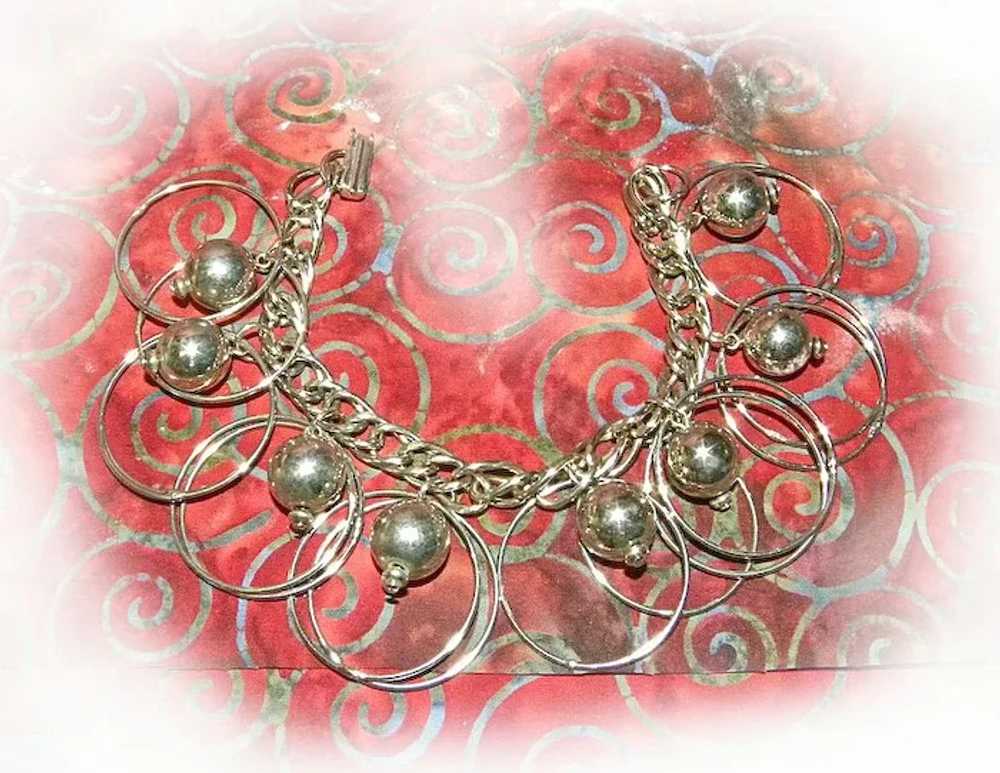 Gypsy Dangle Bracelet Silvertone Shabby Chic - image 2