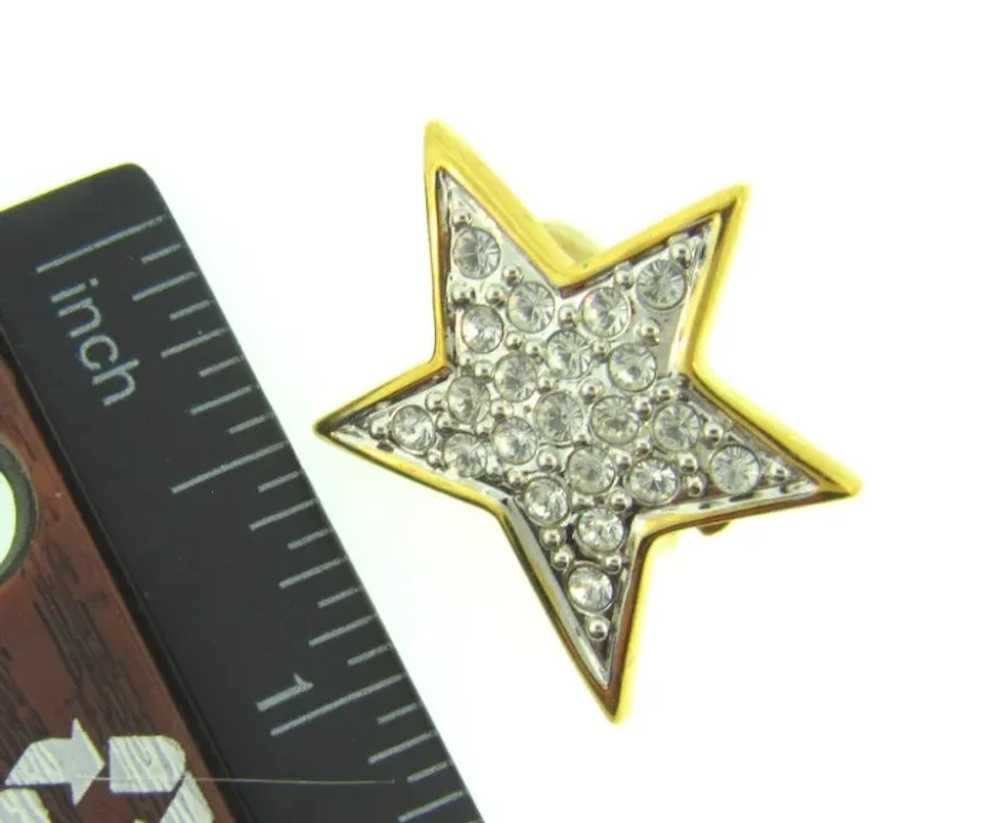 Vintage festive figural star clip-on Earrings wit… - image 5