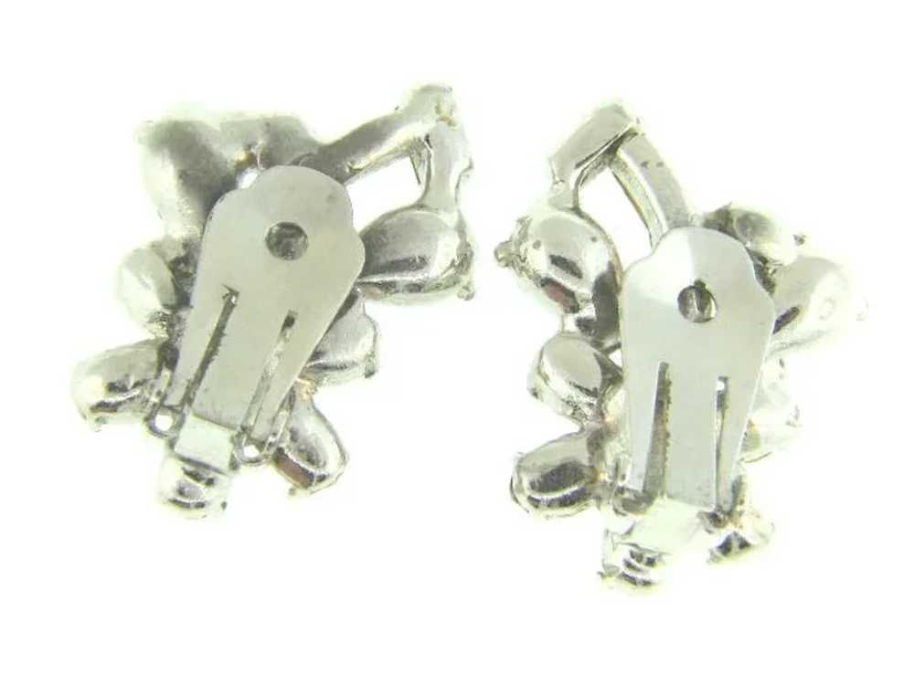 Vintage crystal rhinestone clip back Earrings - image 2