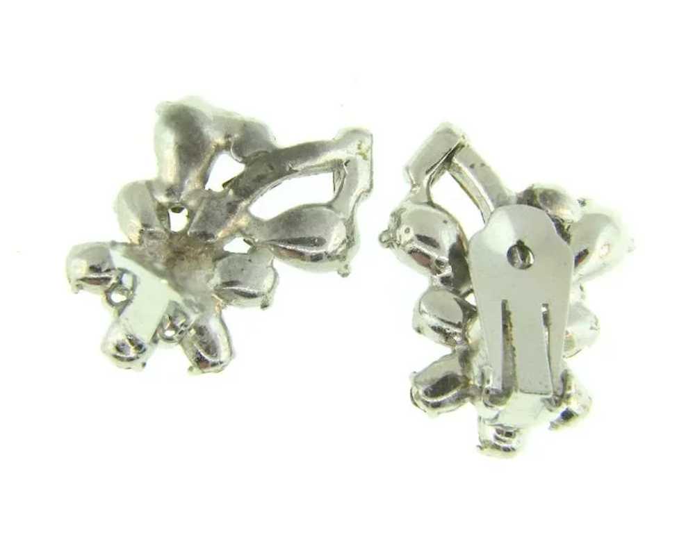 Vintage crystal rhinestone clip back Earrings - image 3