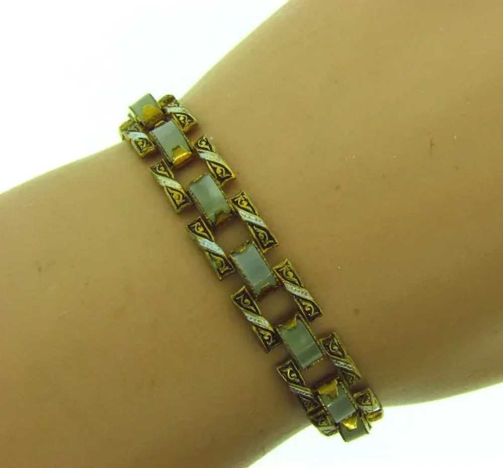 Vintage damascene link Bracelet - image 4