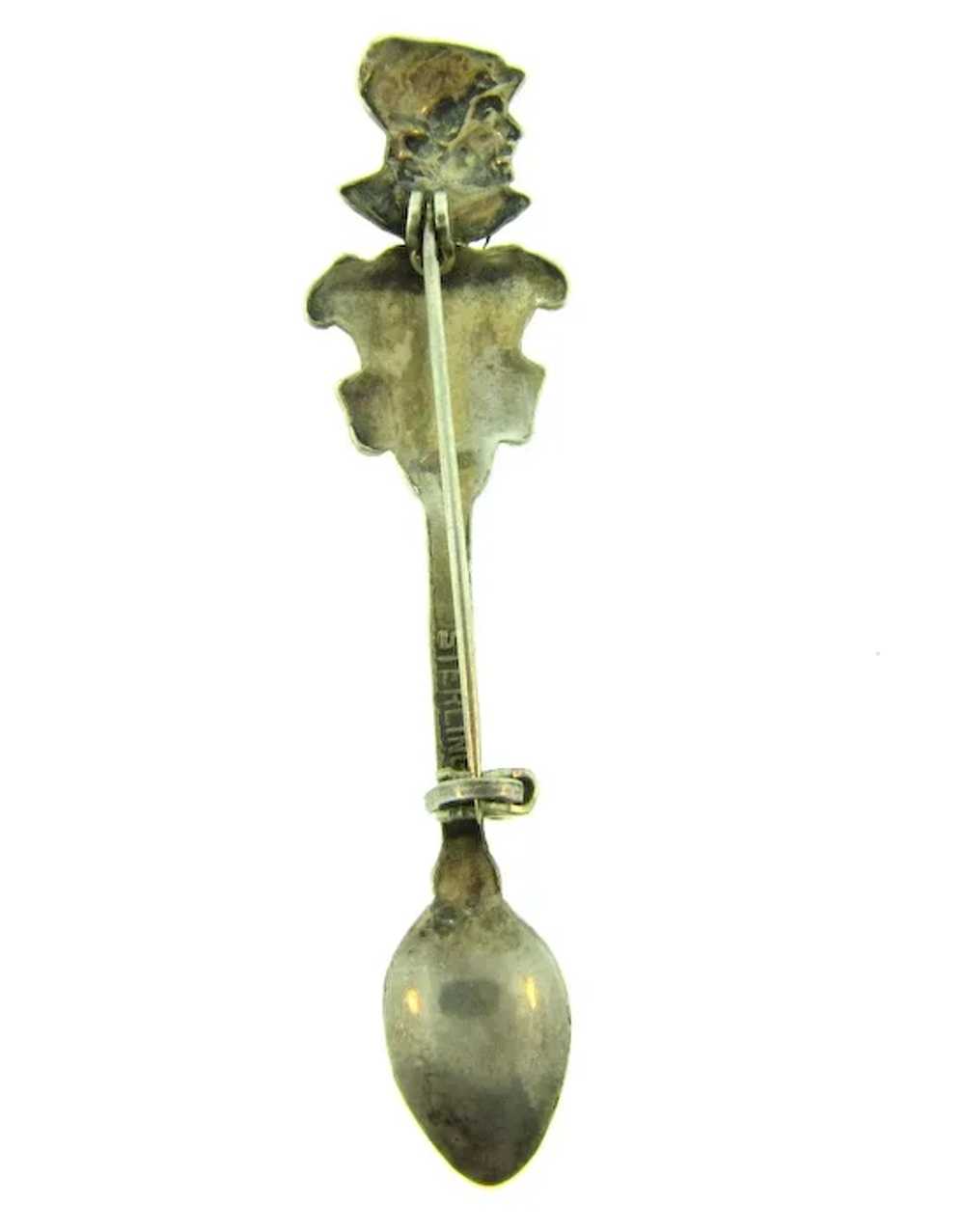 Marked sterling silver figural spoon Brooch - image 2