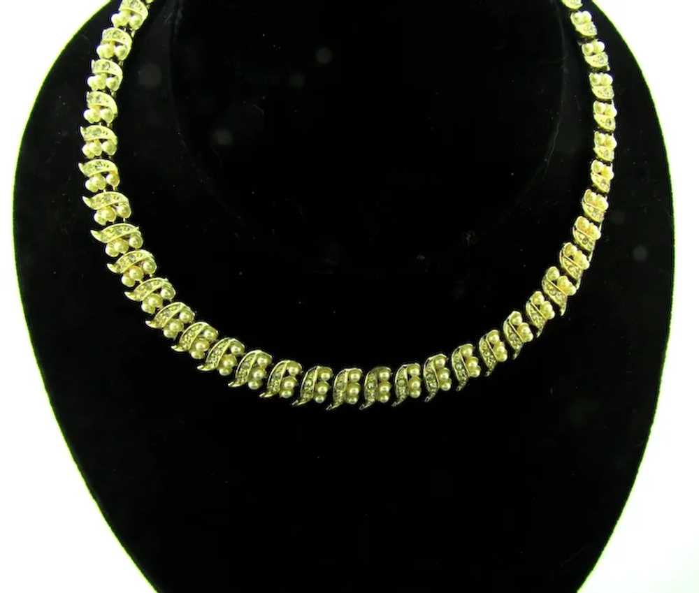 Vintage choker Necklace with crystal rhinestones … - image 2