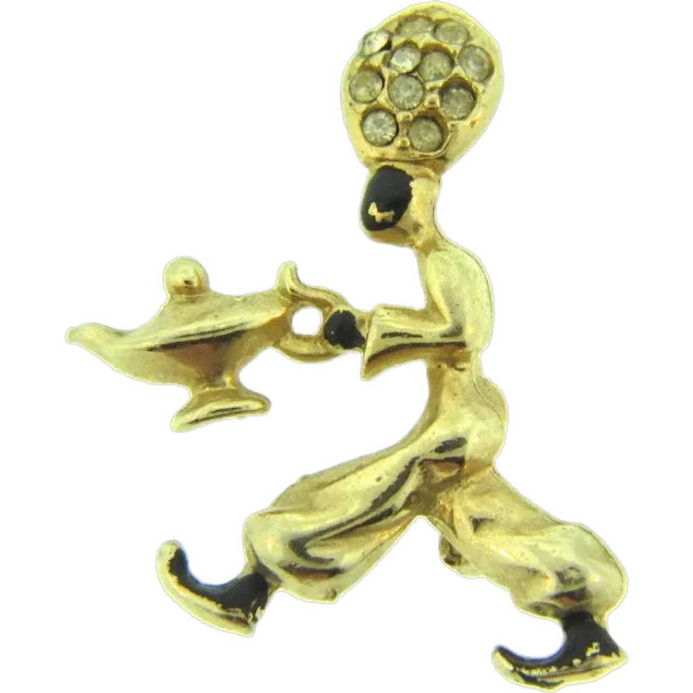 Vintage small figural genie Scatter Pin with enam… - image 1