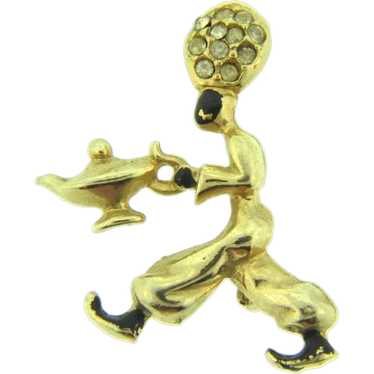 Vintage small figural genie Scatter Pin with enam… - image 1