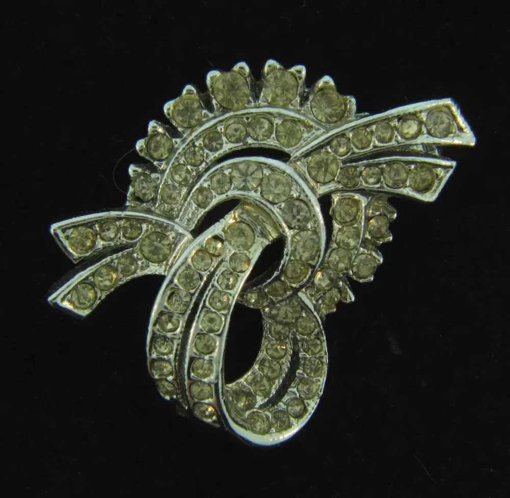 Vintage Mid-Century crystal rhinestone Brooch - image 5