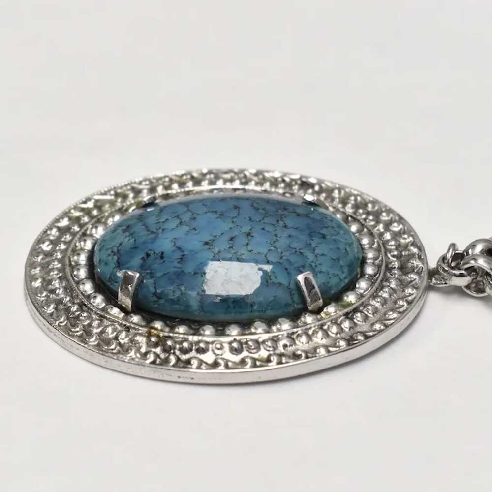 c1970s Whiting & Davis Huge Faux Blue Turquoise G… - image 4