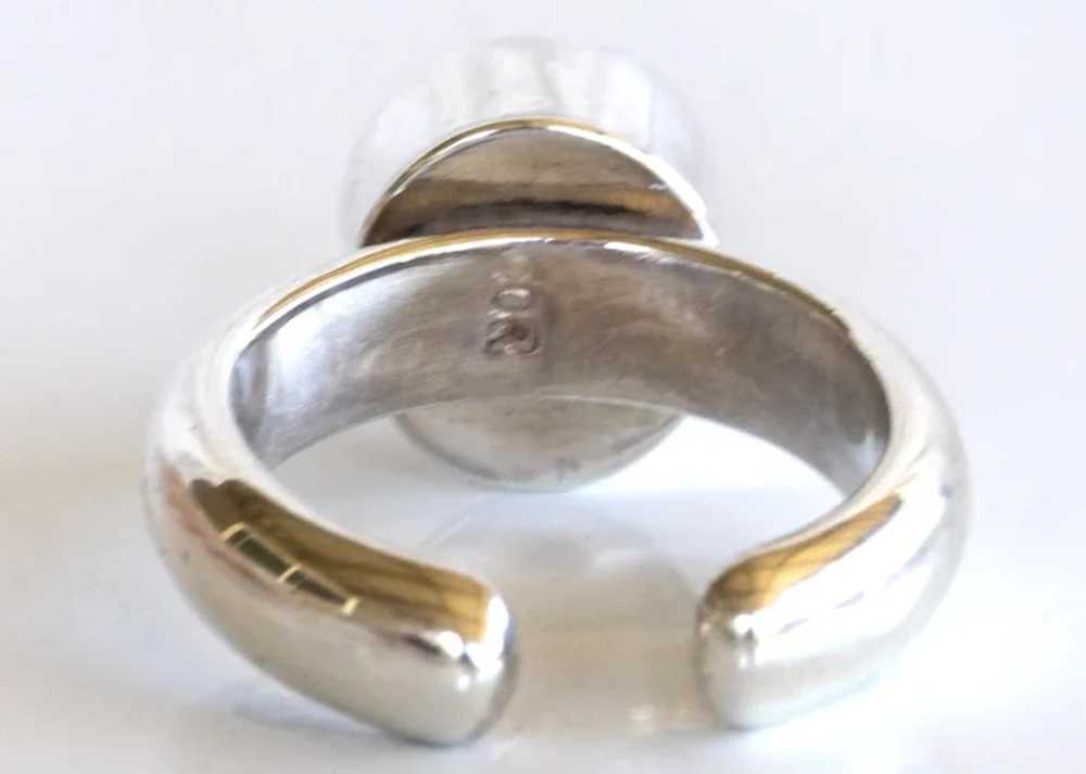 Hawaian Silver Black Pearl Ring - image 5